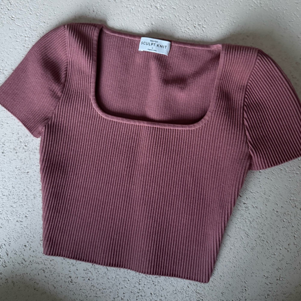 Babaton / aritzia knit short sleeve top